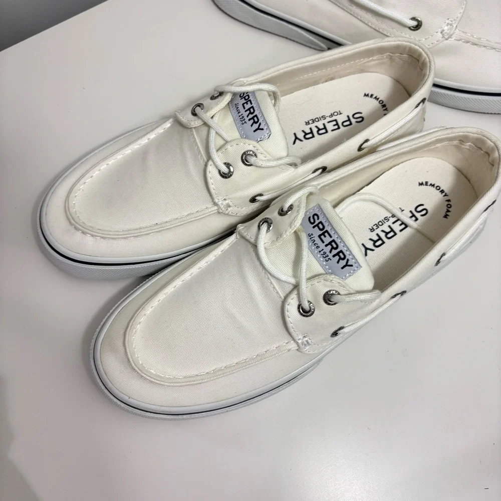 Sperry Men's Classic White Boat Shoes - Picture 3 of 10